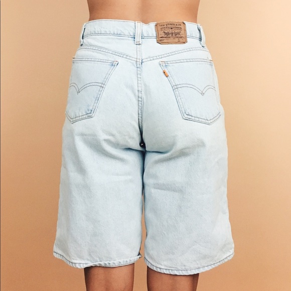 wide leg denim bermuda shorts